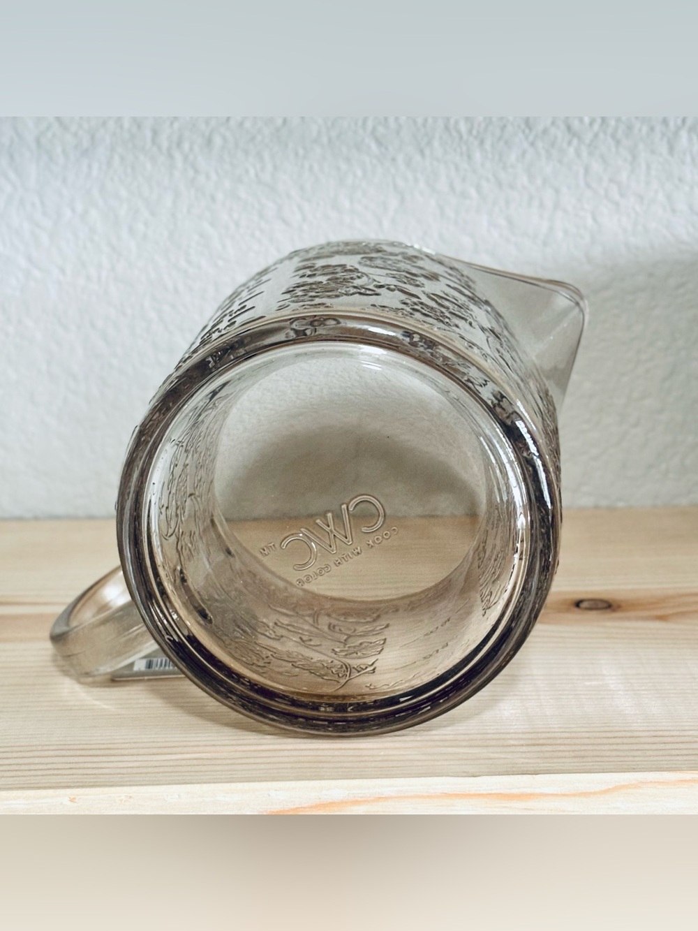 CWC Cook With Color Glass Measuring Cup 32oz ~ 4 Cups Clear Brown Floral NEW - Picture 7 of 8